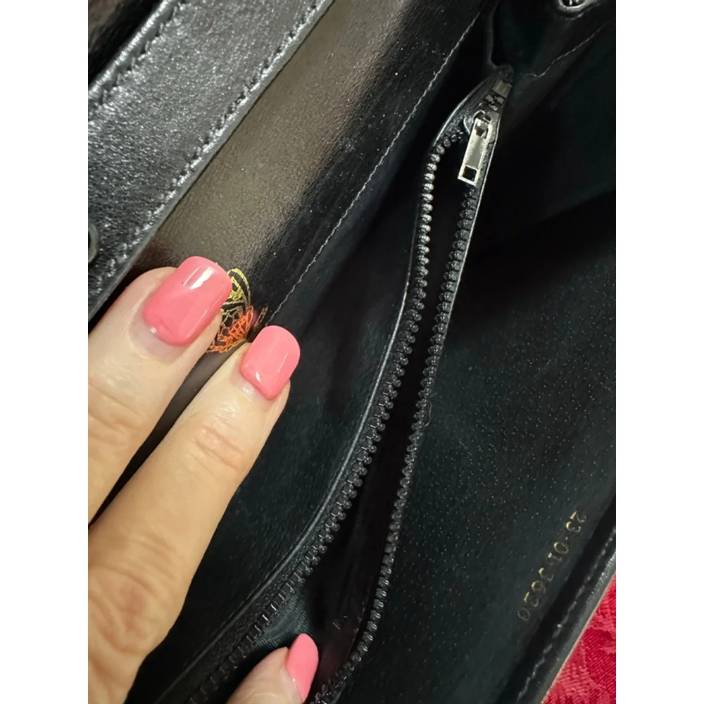 Gucci Vintage Black Leather Shoulder Bag w/ Gold Hardware